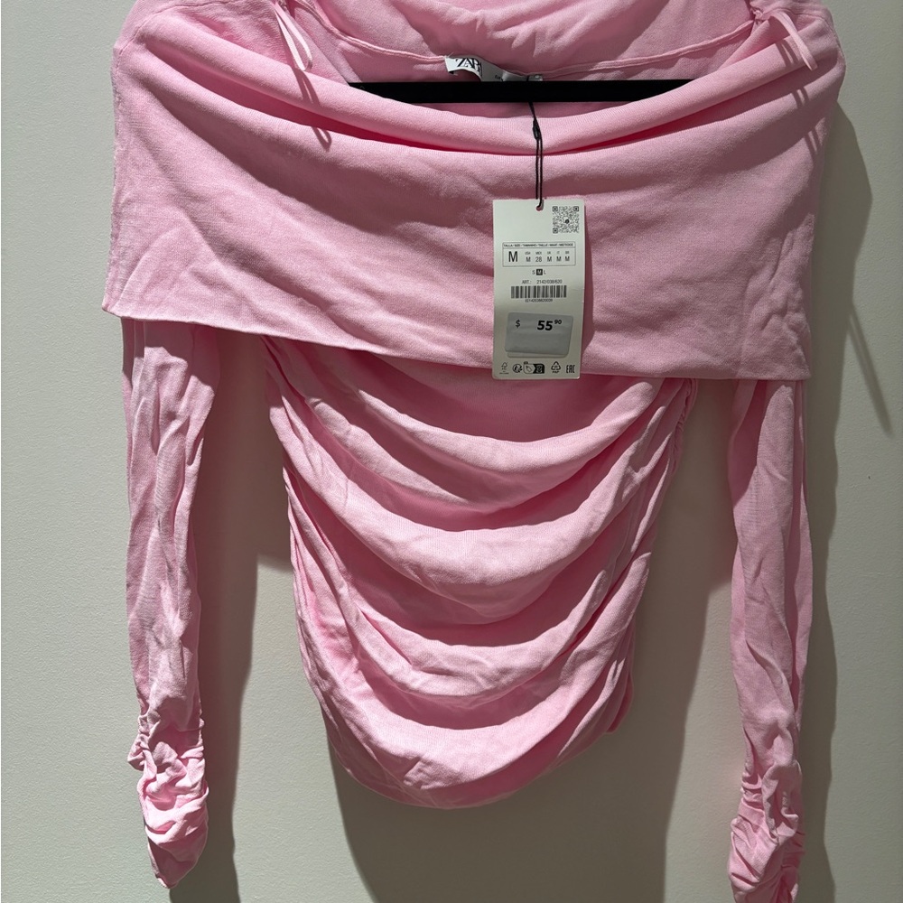 Elegant Pink Off-Shoulder Top